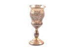 little glass, silver, 84 standard, 44.05 g, engraving, h 9.4 cm, 1873?, Moscow, Russia...