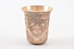 beaker, silver, 84 standard, 21.55 g, engraving, h 5 cm, 1889, Moscow, Russia...