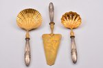 flatware set, silver, 3 items, total weight of items 167.65, metal, 25.9 / 21.3 / 19.2 cm, France, i...