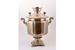 samovar, Alenchikov and Zimin, shape "faceted jar", brass, nickel plating, Russia, 1840-1917, 43 cm,...