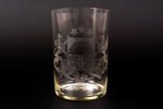 glass, (for glass holder), Coat of arms of Latvia, the 20-30ties of 20th cent., h 9.5 cm...