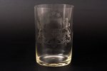 glāze, (glāzes turētājam), Latvijas ģerbonis, 20 gs. 20-30tie gadi, h 9.5 cm...