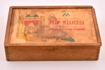 коробочка, строительные кубики, дерево, Латвия, СССР, 40-е годы 20го века, 6 x 26.8 x 18.4 см...