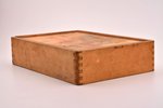 box, building blocks, wood, Latvia, USSR, the 40ies of 20th cent., 6 x 26.8 x 18.4 cm...
