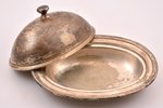 stewing-dish, Art. Krupp Berndorf, silver plated, Germany, the 1st half of the 20th cent., 13 x 26.3...