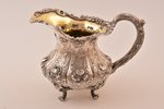 cream jug, silver, 84 standard, 450.95 g, gilding, silver stamping, h 13 cm, by Nordberg Joseph, 184...