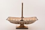 fruit dish, silver, 875 standard, 786.45 g, 29.7 x 21.9 cm, h (with handle) 25.4 cm, the 30ties of 2...