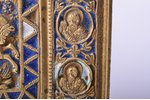 икона, Святой великомученик Георгий Победоносец, со святыми, медный сплав, 2-цветная эмаль, Российск...