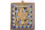 икона, Святой великомученик Георгий Победоносец, медный сплав, 5-цветная эмаль, Российская империя,...