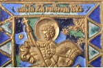 ikona, Svētais Lielmoceklis Georgijs (Juris) Uzvarētājs, vara sakausējuma, 5-krāsu emalja, Krievijas...