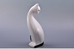 figurine, A Cat art-deco, porcelain, Riga (Latvia), USSR, Riga porcelain factory, the 60ies of 20th...