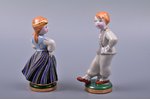 pair of figurines , Folk dance, porcelain, Riga (Latvia), Riga porcelain factory, signed painter's w...