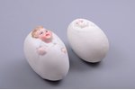 easter egg, pair, bisque, Europe, the 1st half of the 20th cent., 5.6 / 5.3 cm...