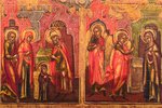 ikona, Svētki, ar 4 Evanģēlistiem, gleznota uz zelta, dēlis, gleznojums, vizuļzelts, Krievijas impēr...