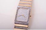 wristwatch, Itālija, gold, diamonds, 585, 14 K standart, 77.47 g, 19.3 cm, Ø 24 x 20 mm...