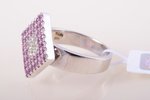 a ring, gold, 14 К standard, 8.17 g., the size of the ring 17, diamonds, pink sapphire...