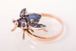 a ring, "Fly", gold, 500 standard, 3.27 g., the size of the ring 16, diamond, sapphire...