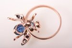 a ring, "Fly", gold, 500 standard, 3.27 g., the size of the ring 16, diamond, sapphire...