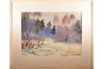 Brekte Jānis (1920-1985), Ziema, 1979 g., papīrs, akvarelis, 33.5 x 45.5 cm...