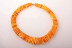 beads, amber, largest stone dimensions 3.5 x 1.6 x 0.6 cm, 159.60 g., the item's dimensions ~58 cm...