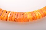 beads, amber, largest stone dimensions 3.5 x 1.6 x 0.6 cm, 159.60 g., the item's dimensions ~58 cm...