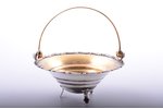 candy-bowl, silver, 875 standard, 150.75 g, Ø 13.6 cm, Tbilisi Jewelry Factory, 1977, Tbilisi, USSR...