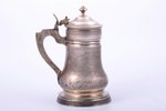 beer mug, silver, 84 standard, 443.70 g, engraving, gilding, h 19 cm, 1892, Moscow, Russia...