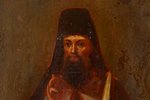 ikona, Svētītājs Zadonskas Tihons, rāmī, dēlis, sudrabs, gleznojums, 84 prove, Krievijas impērija, 1...