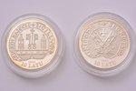 set of 8 coins, 10 lats, Riga 800, 1995-1998, silver, Latvia, 31.47 g, Ø 38.61 mm, Proof, with a cer...