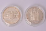 set of 8 coins, 10 lats, Riga 800, 1995-1998, silver, Latvia, 31.47 g, Ø 38.61 mm, Proof, with a cer...