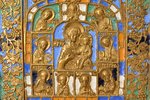 икона, Богоматерь Смоленская, Деисус и избранные святые, медный сплав, 6-цветная эмаль, Российская и...