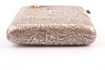 cigarette case, silver, "nugget", gold, sapphire, 84 standard, 237.66 g, 11.1 x 8 x 2.25 cm, the beg...