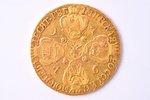 10 rubles, 1776, SPB, gold, Russia, 13.05 g, Ø 29.9 mm, VF...