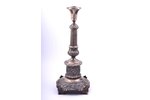 candlestick, silver, 84 standard, 782 g, h 44 cm, by I. Szekman, 1896-1907, Warsaw, Russia, Congress...