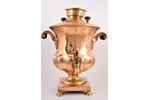 samovar, by N. N. Malikov?, shape - semivase, 4 litres, tombac, Russia, the middle of the 19th cent....