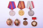 set of awards with documents, (7 awards), awarded to Piskun Anatoly Petrovich, medal "Medal for Dist...