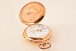 kabatas pulkstenis, ceturkšņa repetīrs ar hronometru, Šveice, 19. un 20. gadsimtu robeža, zelts, 56,...