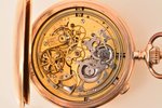 карманные часы, четвертной репетир с хронометром, Швейцария, рубеж 19-го и 20-го веков, золото, 56,...