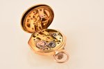kabatas pulkstenis, Šveice, zelts, 14 K prove, 21.48 g, 3.7 x 2.9 cm, Ø 22 mm, futlārī...