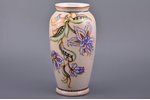 vase, flowers, porcelain, Riga Ceramics Factory, signed painter's work, handpainted by Mirdza Januza...