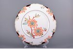 decorative plate, flowers, porcelain, J.K. Jessen manufactory, signed painter's work, handpainted by...