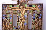 cross, The Crucifixion of Christ, copper alloy, 3-color enamel, Russia, Moscow 1840-ties, 22.6 x 14....