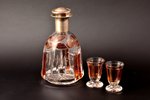 carafe, pair of little glasses, silver, 800, 835 standard, glass, 19 / 6.7 cm, 1886-1922, Austro-Hun...
