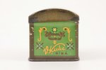 box, V. Ķuze Rīgā, metal, Latvia, the 20-30ties of 20th cent., 8.2 x 5.5 x 5.3 cm...