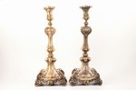 pair of candlesticks, Fraget w Warszawie, silver plated, Russia, Congress Poland, 1860-1896, 36.2 /...