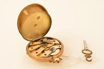 карманные часы, с ключиком, золото, металл, 18 K проба, (общий) 46.66 г, 4.8 x 4.1 см, Ø 38 мм...