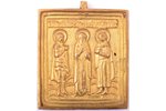 ikona, Svētie Haralampijs, Jānis Karotājs un Bonifācijs, vara sakausējuma, Krievijas impērija, 19. u...