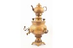 samovar, with teapot (without mark), Samovar factory of Peter Vasiljevich Salishyev in Tula, bronze,...