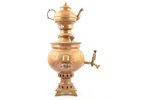 samovar, with teapot (without mark), Samovar factory of Peter Vasiljevich Salishyev in Tula, bronze,...