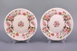 pair of decorative plates, porcelain, Riga Ceramics Factory, signed painter's work, handpainted by A...